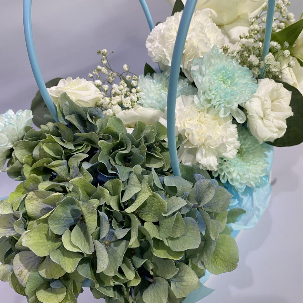 Сумочка с гортензией «Нежная лазурь»