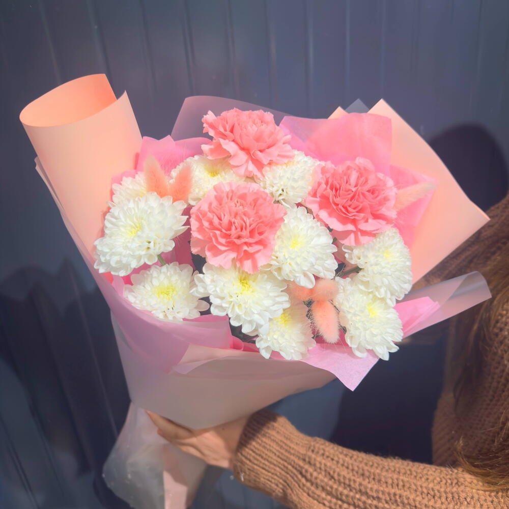 Стильный букет💖 в современной упаковке с сухоцветами девушке