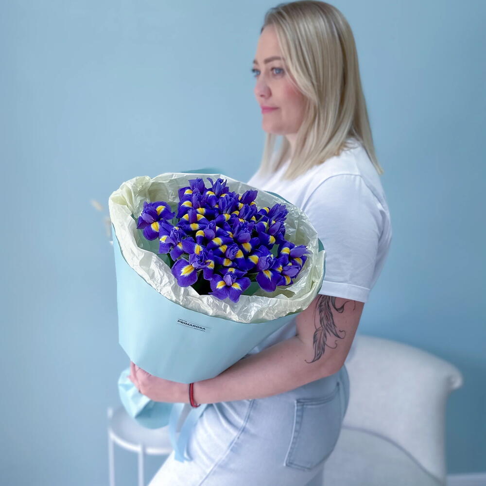 Букет из 19 синих ирисов «Глубина» 💙 39568