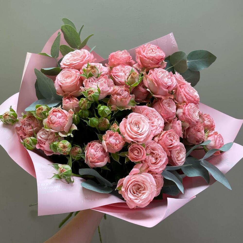 Букет живых цветов FLOWERY Букет "Тюльпан + бомбастик М"
