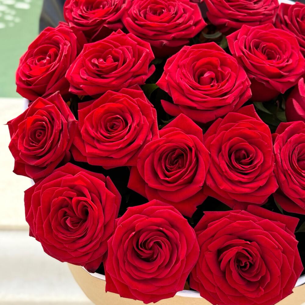 21 red roza buketi