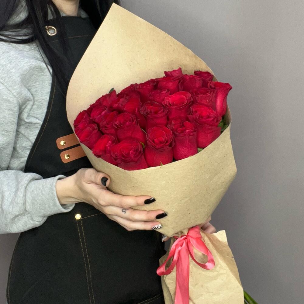 Роза бордовая «фридом» 31 шт