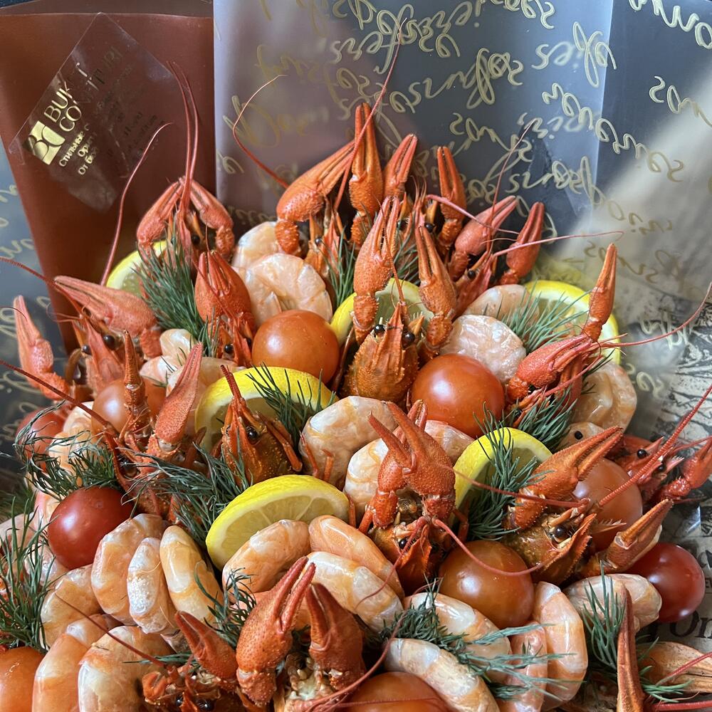 Букет из морепродуктов,новый год