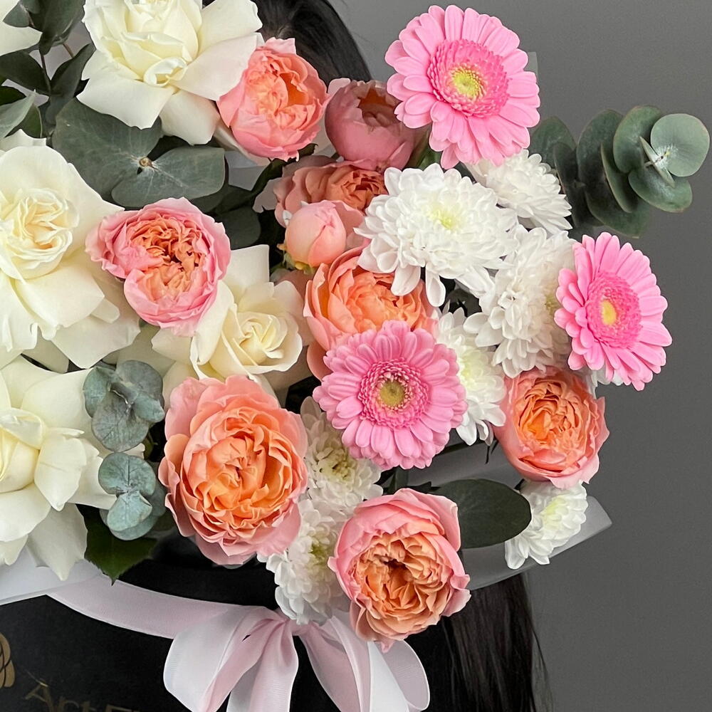 Цветы Букет Art Flowers Нежность в коробке
