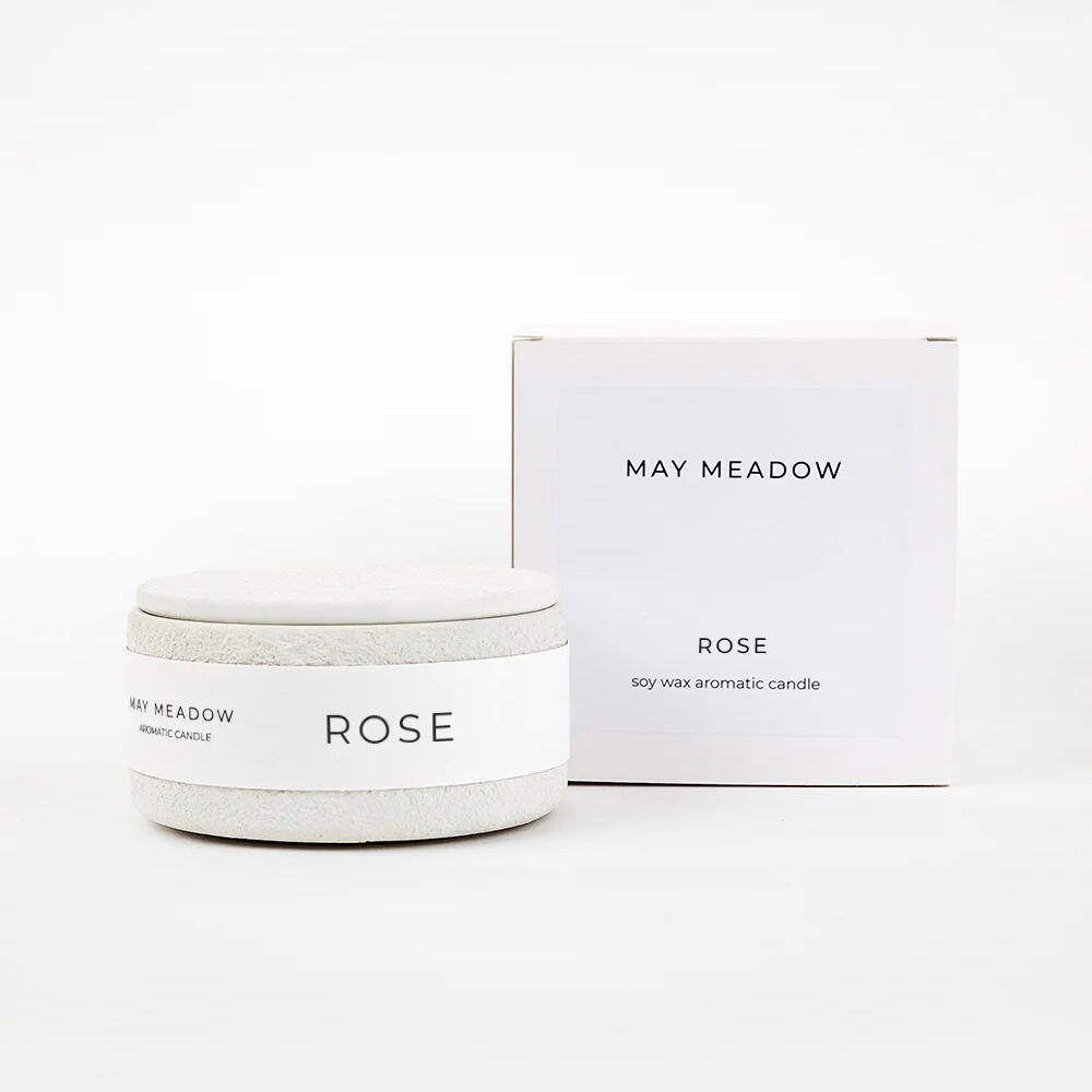 Ароматическая свеча Rose May Meadow. Чаша с крышкой (3 хлопковых фитиля), 200 мл