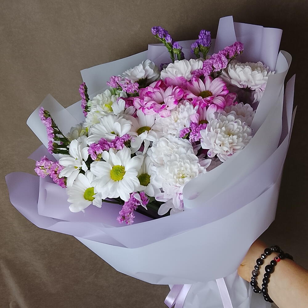 🌸 Хризантемы микс со статицей