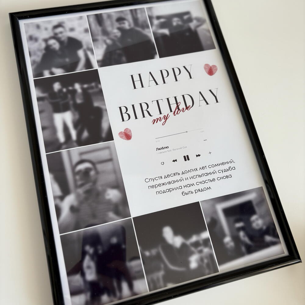 Именной постер Happy birthday с фото