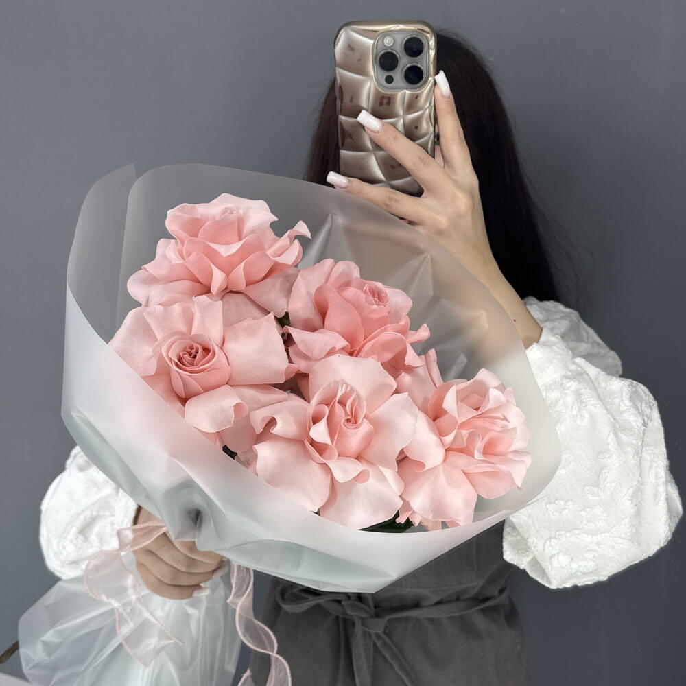 Монобукет из Французской Розы «Пинк Мондиаль🎀»