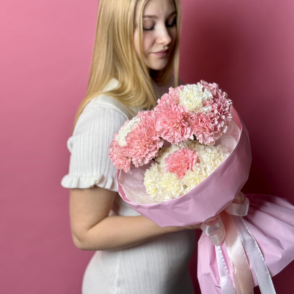 Трендовый букет диантусы , 21 шт