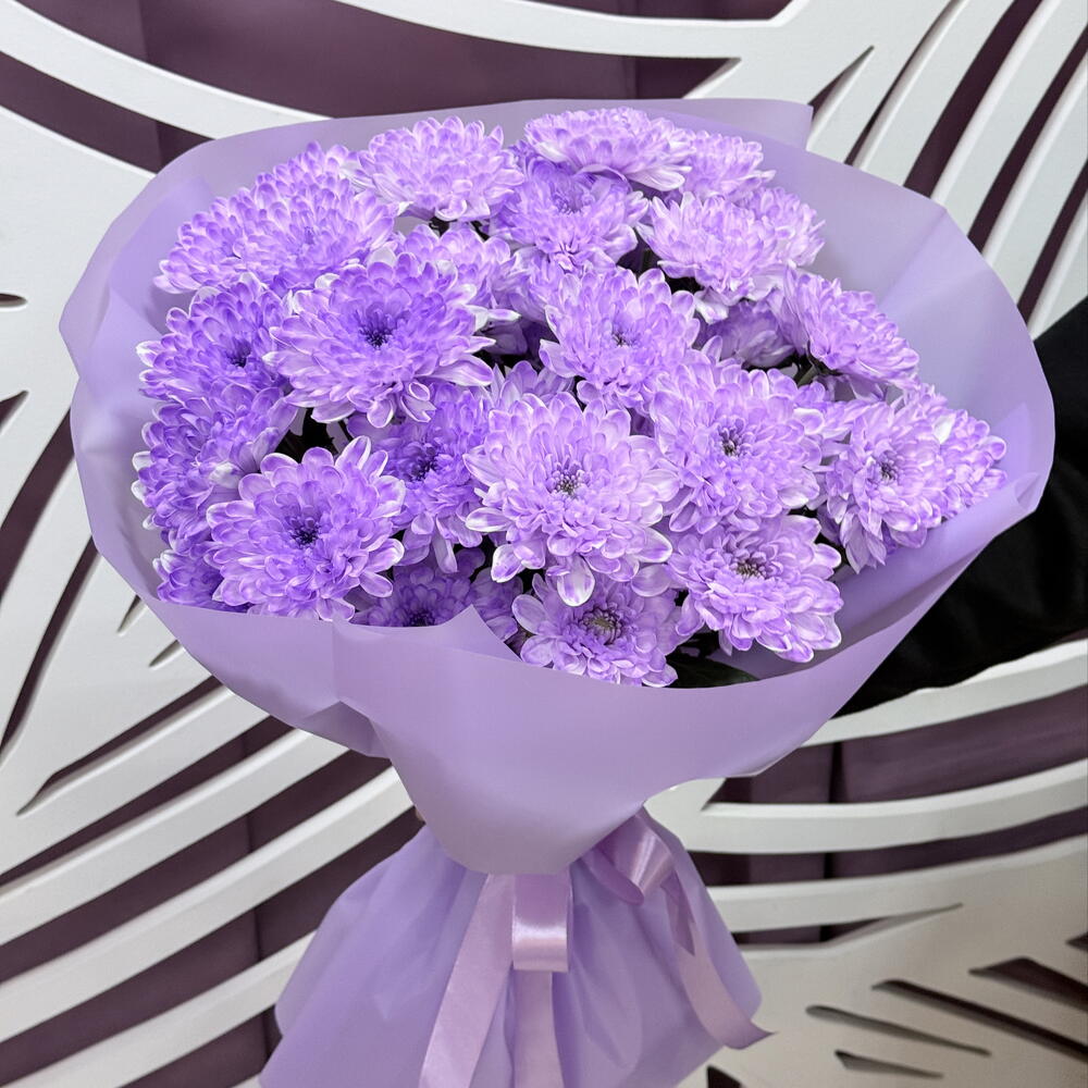 Букет«Цвет сирени» из кустовой хризантемы 💜