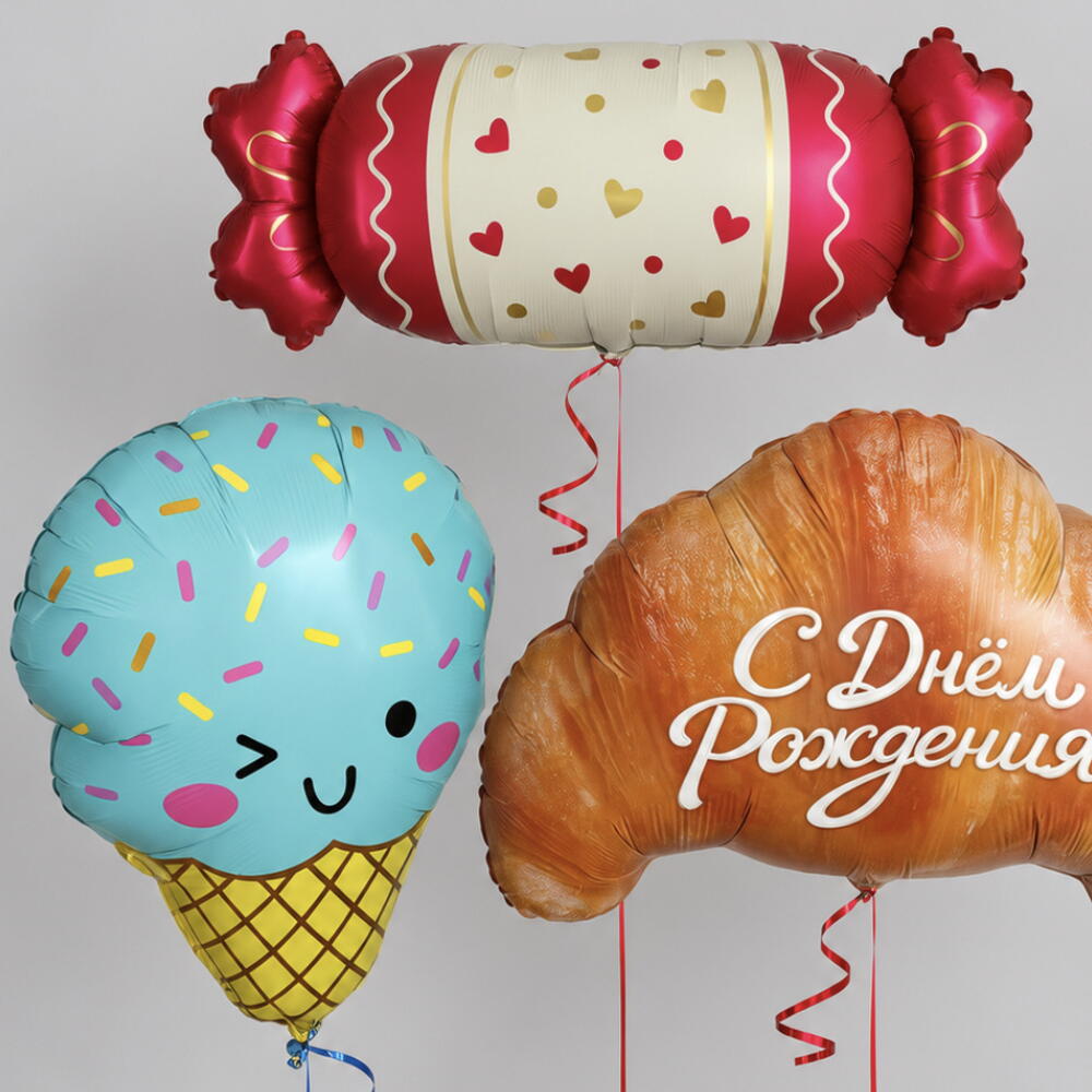 Набор шаров «Сладкий праздник» 🍬🥐🍦