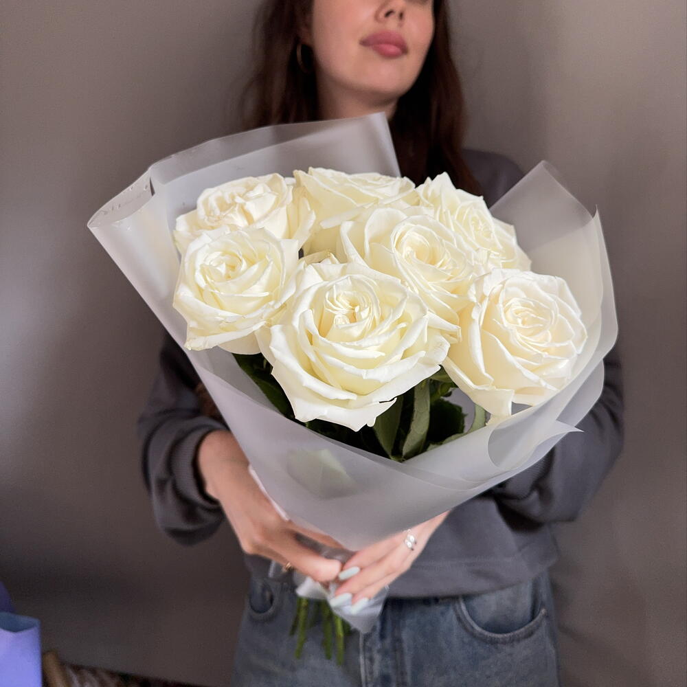 Букет белые розы 7 🤗