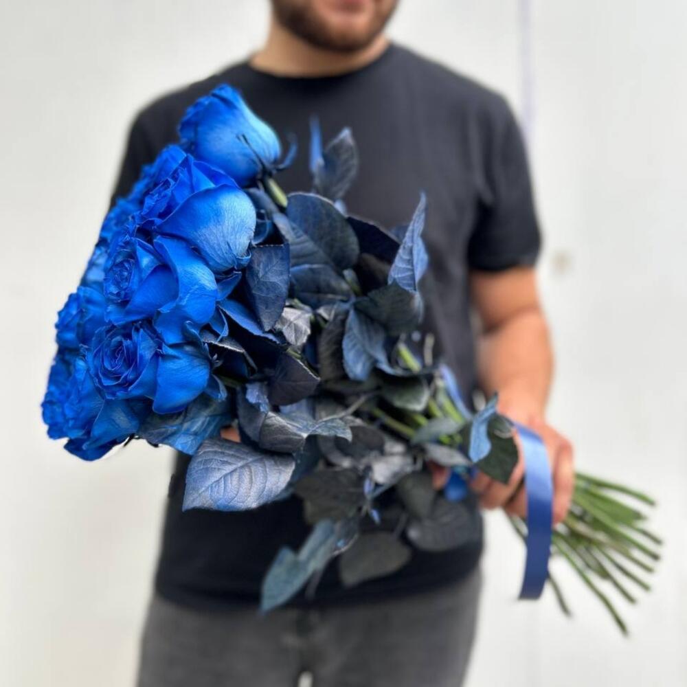 25 синих импортных роз Эквадор