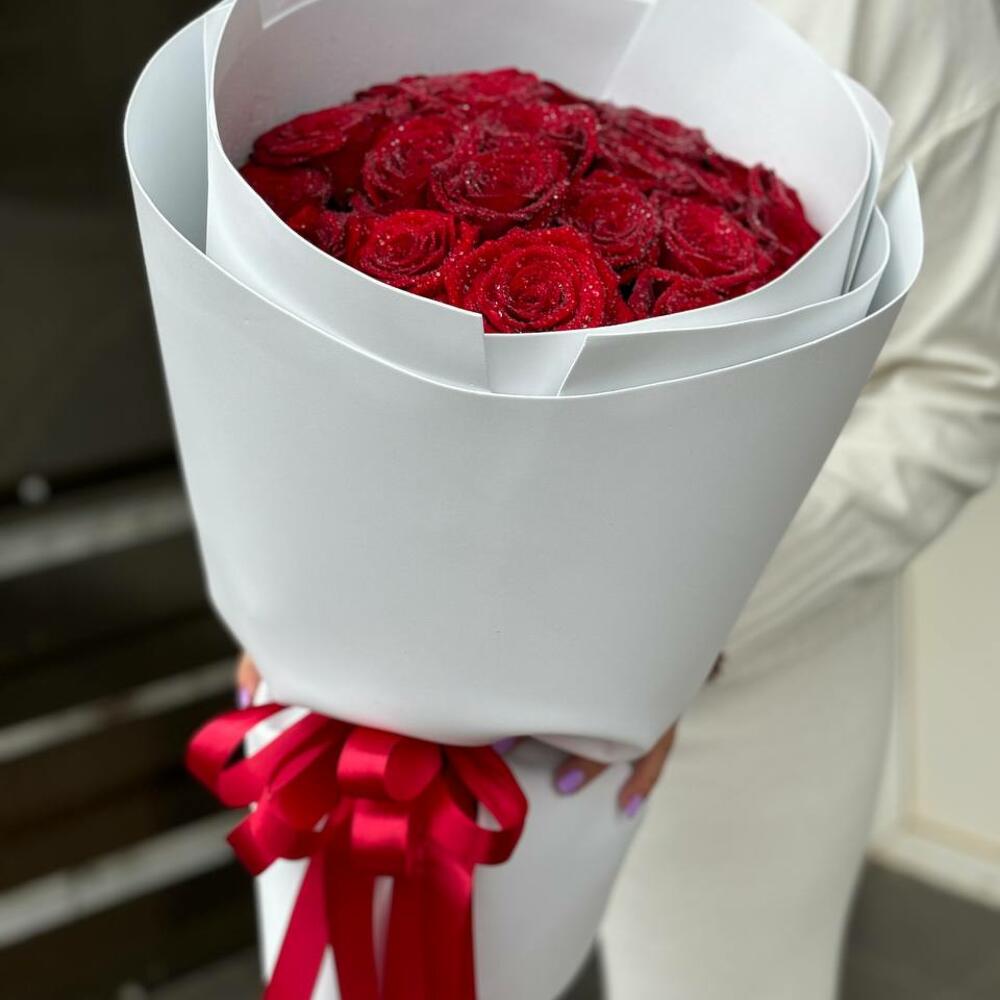 🌹Букет из 25 Красных Роз в Элегантной Упаковке🌹