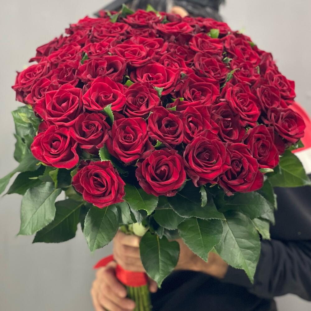 Красная роскошь🌹51шт