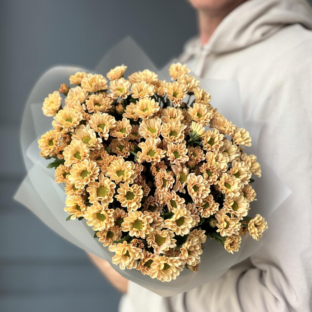 Букет из коралловых сантини ( ромашки)