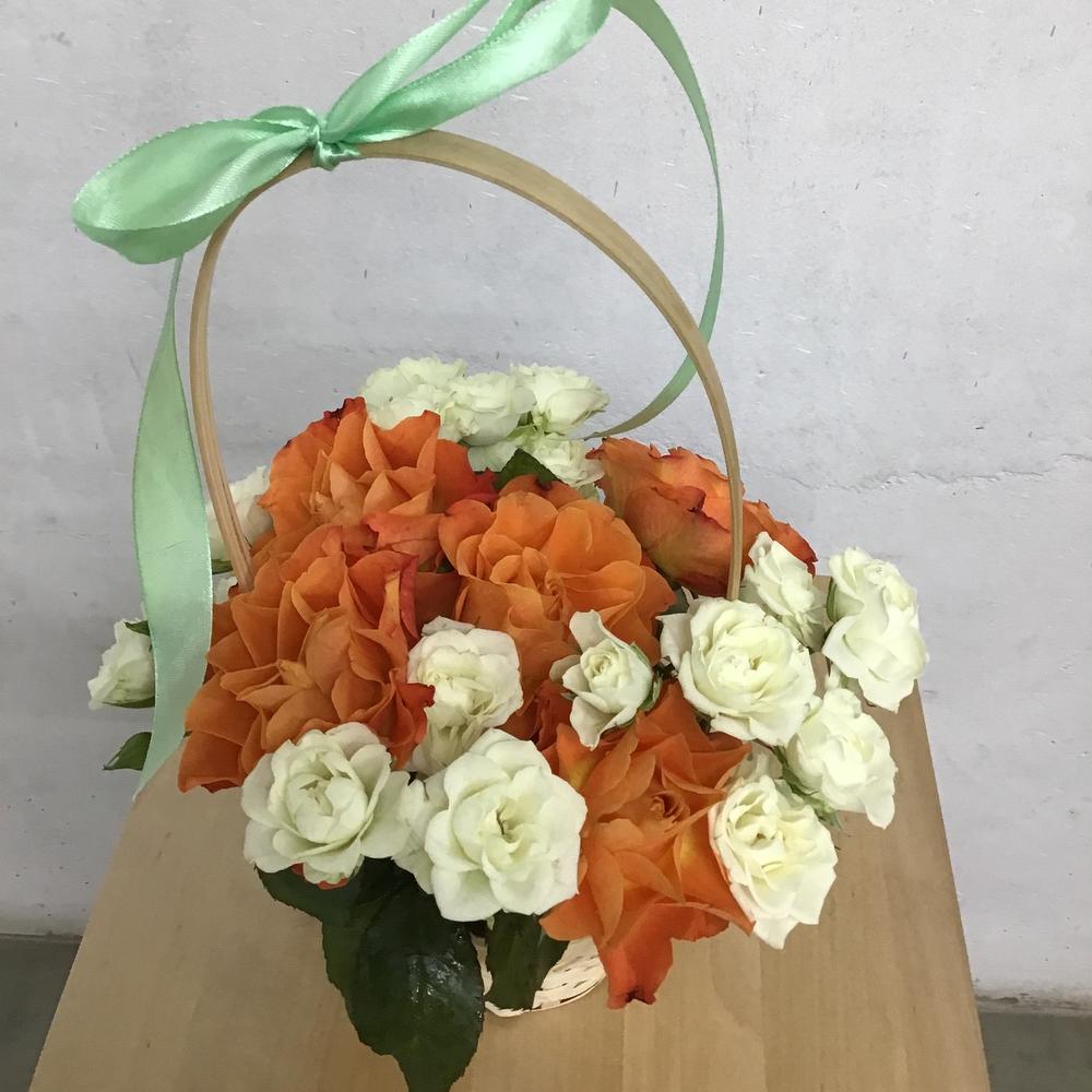 Летняя корзинка с розами