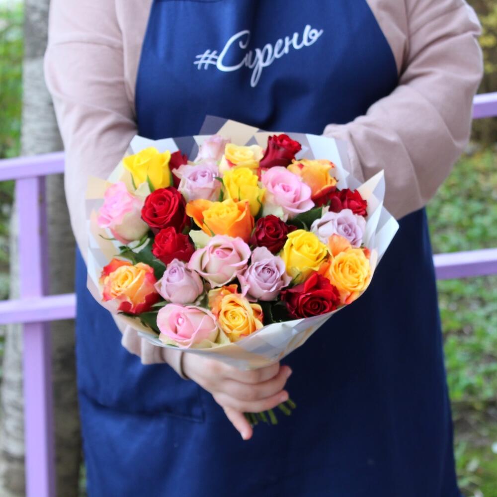 25 розочек микс, Цветы и подарки в Перми, купить по цене 1995 RUB ...
