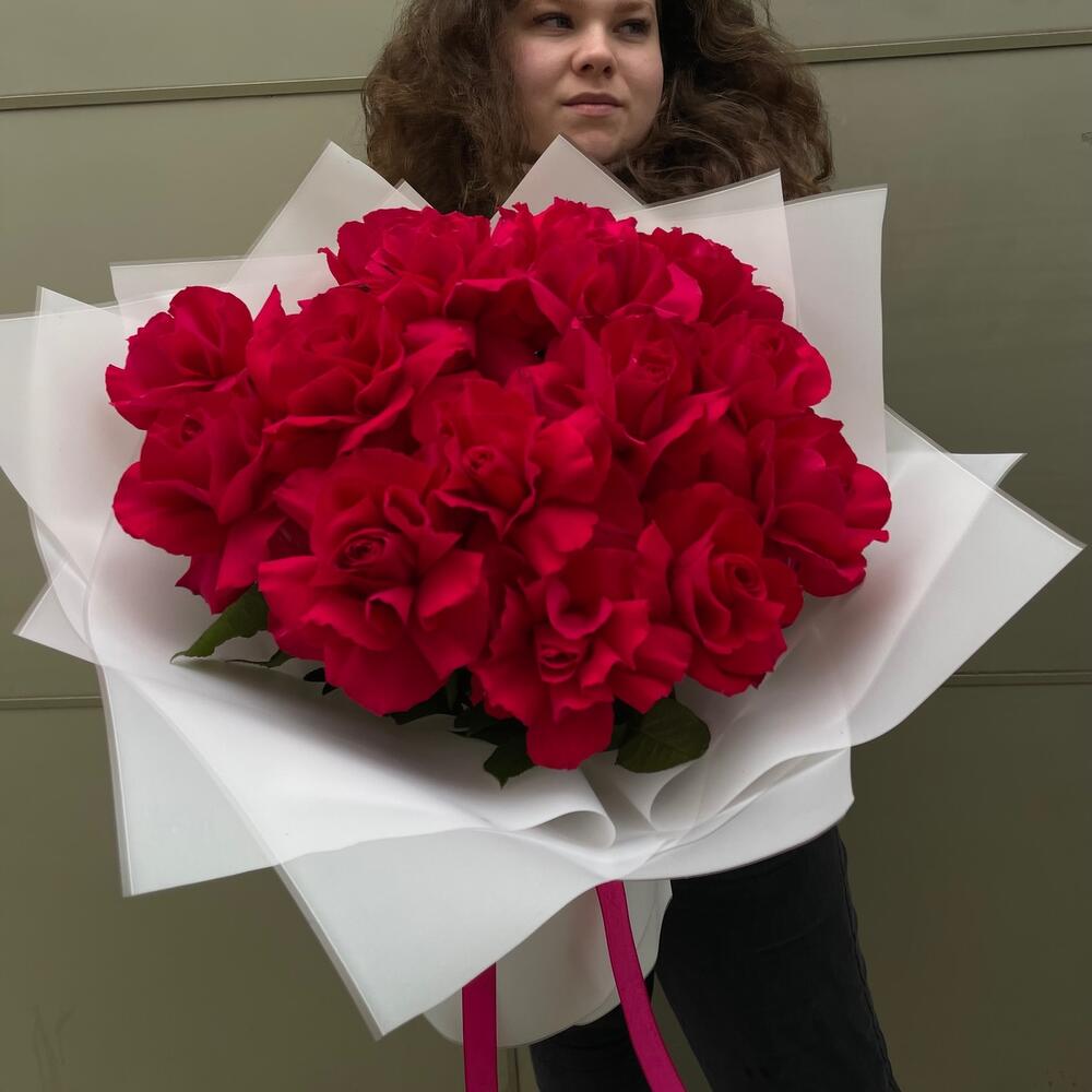 Букет из 15 французских красных роз
