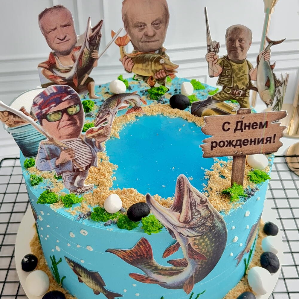 Торт на день рождения мужчине,парню,папе,дедушке,мужу «Рыбаку»