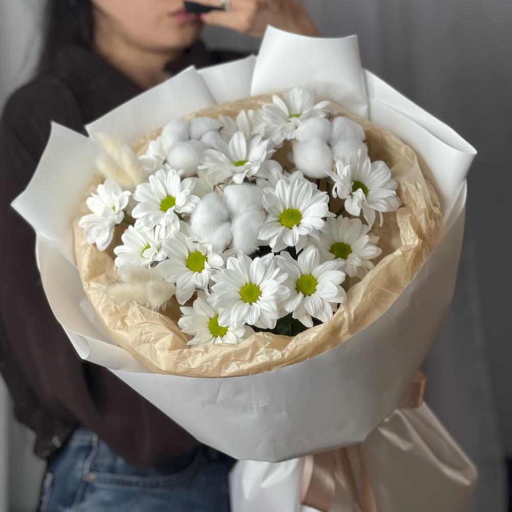 Хризантемы ромашки с хлопком