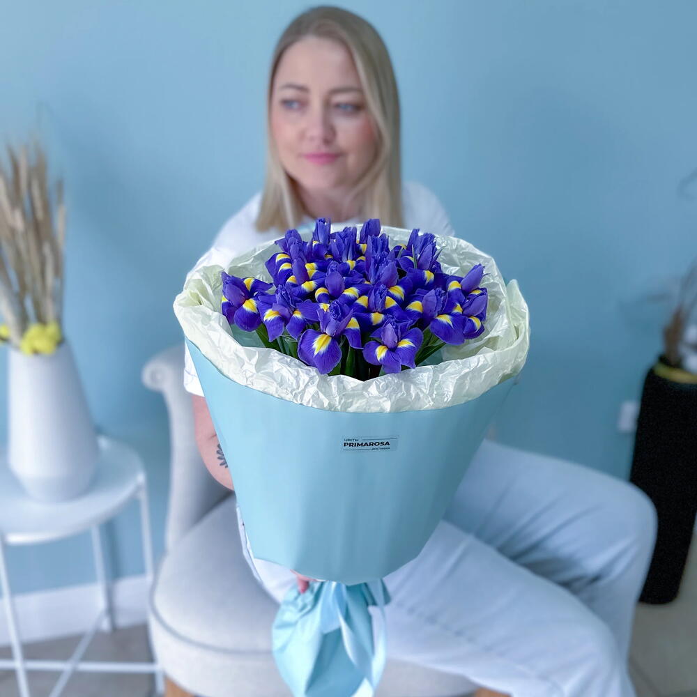 Букет из 19 синих ирисов «Глубина» 💙 39568