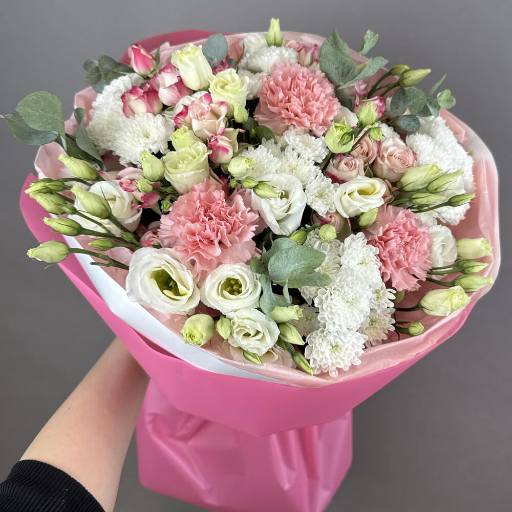 Летняя симфония(8608)эустома,диантус,Сантини
