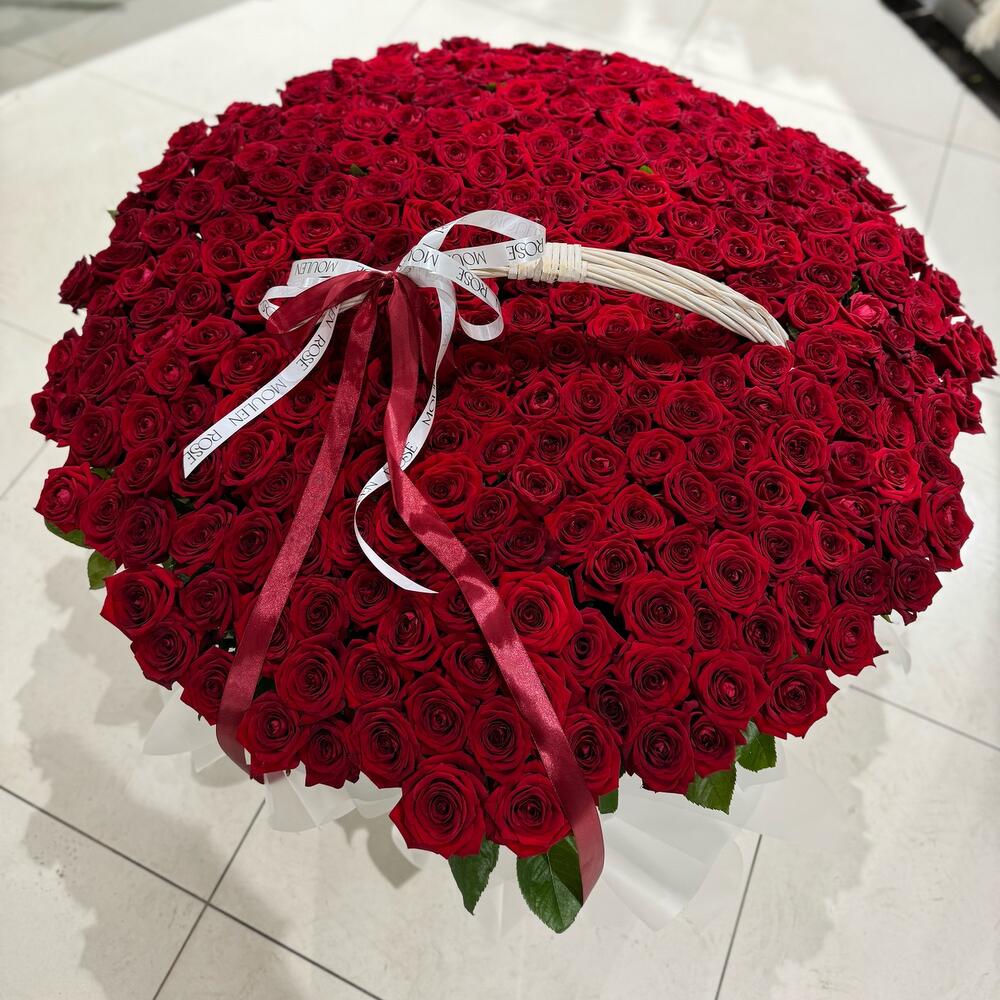 Корзина из 301 розы ️