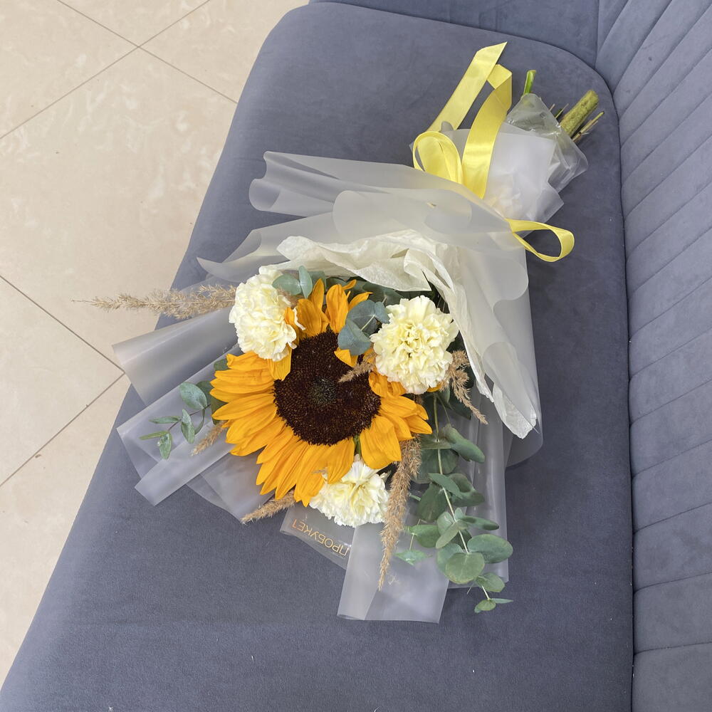 Букет комплимент с подсолнухом 🌻
