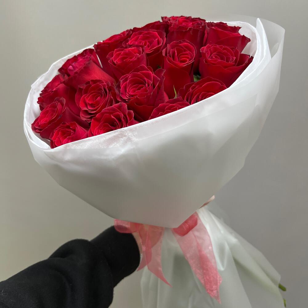 Моно из красной розы 25 штук 🌹