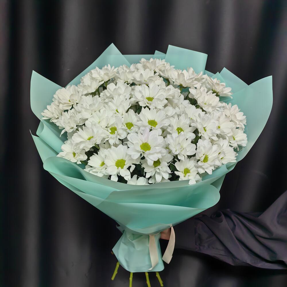 Букет из 9 белых ромашковых кустовых хризантем (код 430)