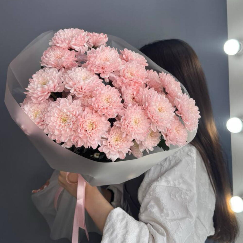 МОНОбукет🧡 из Персиковой🍑Хризантемы Алтай