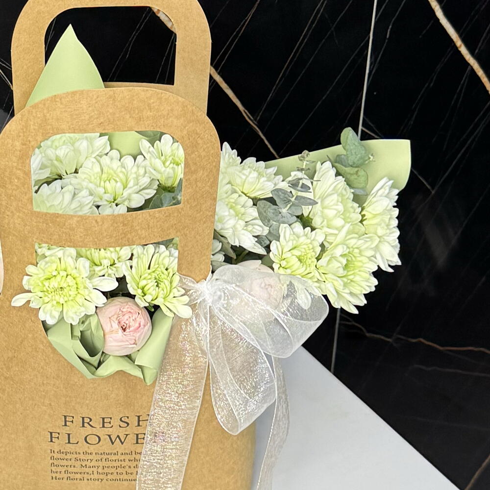 Chrysanthemum purse "Pistachio"