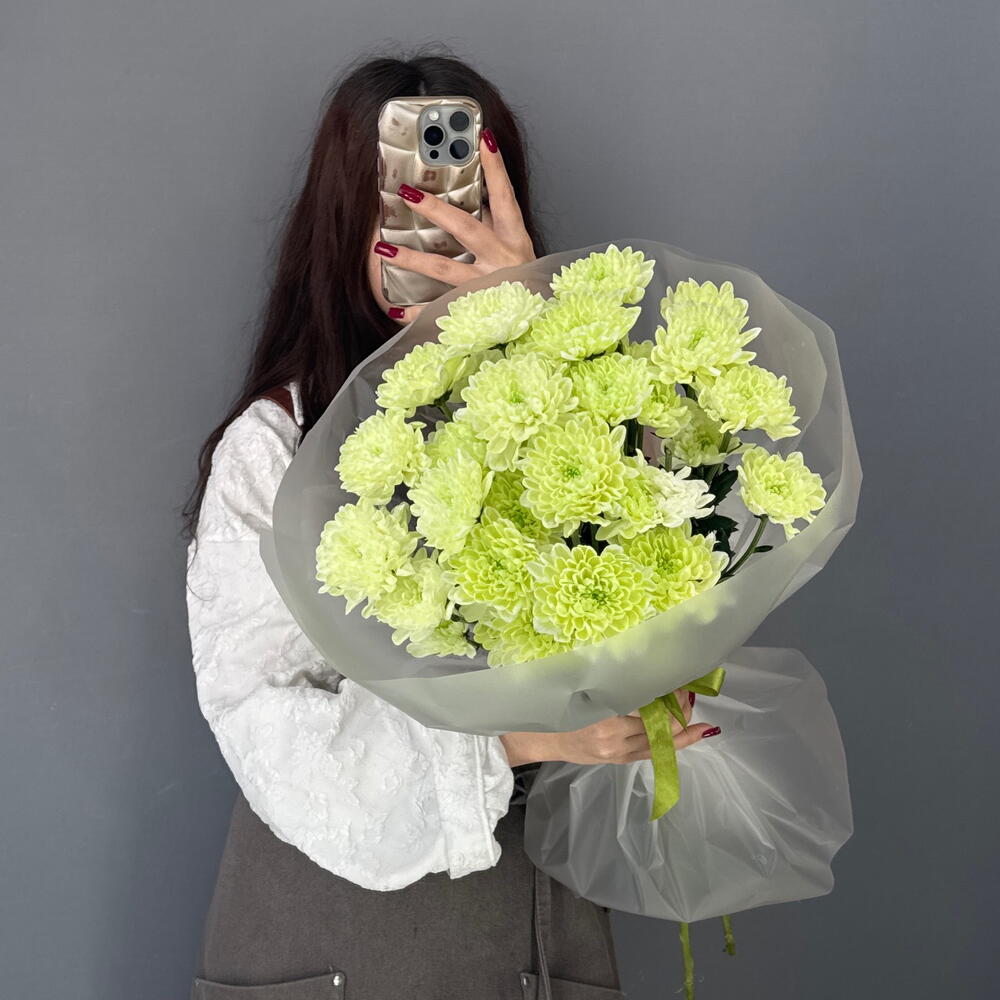 Монобукет💚 из Фисташковой Хризантемы Алтай