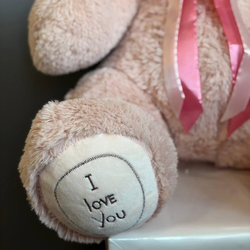 Плюшевый мишка розовый 60 см 💕 🧸
