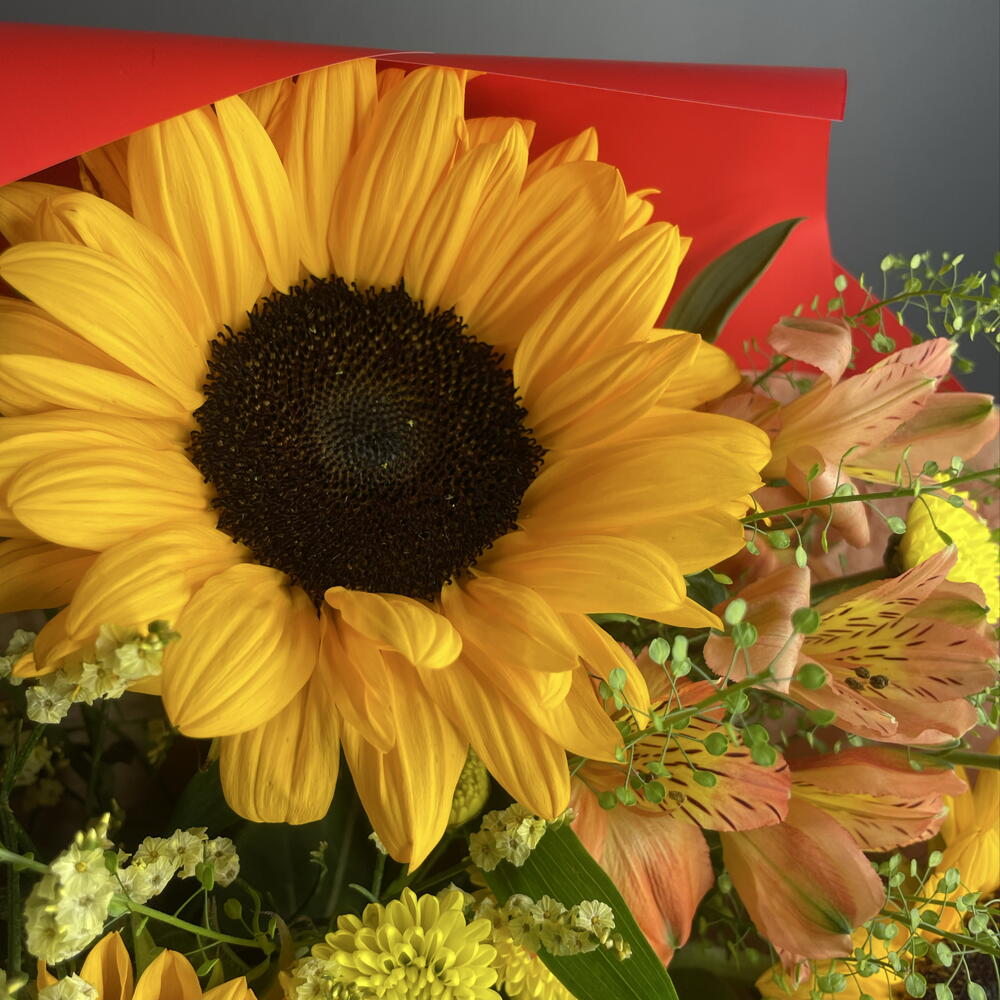 Бабье лето🌻букет с подсолнухами