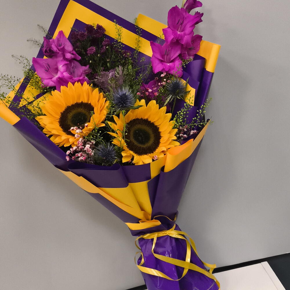 Букет с подсолнухами Поле чудес 🌻