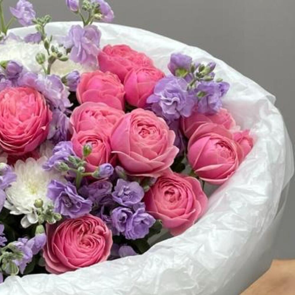 Цветочная поляна 💕💕 Авторский букет из пионовидной розы