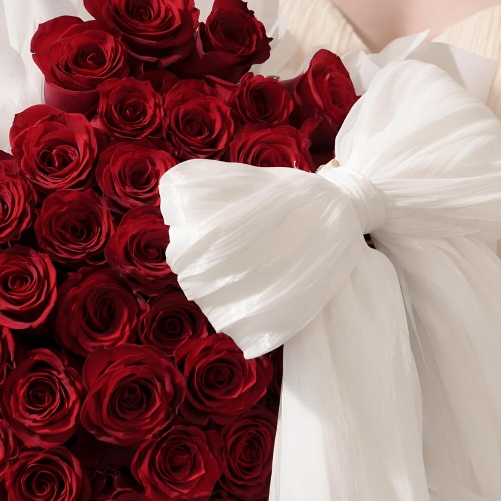 51 Red Roses Heart-Shaped Bouquet