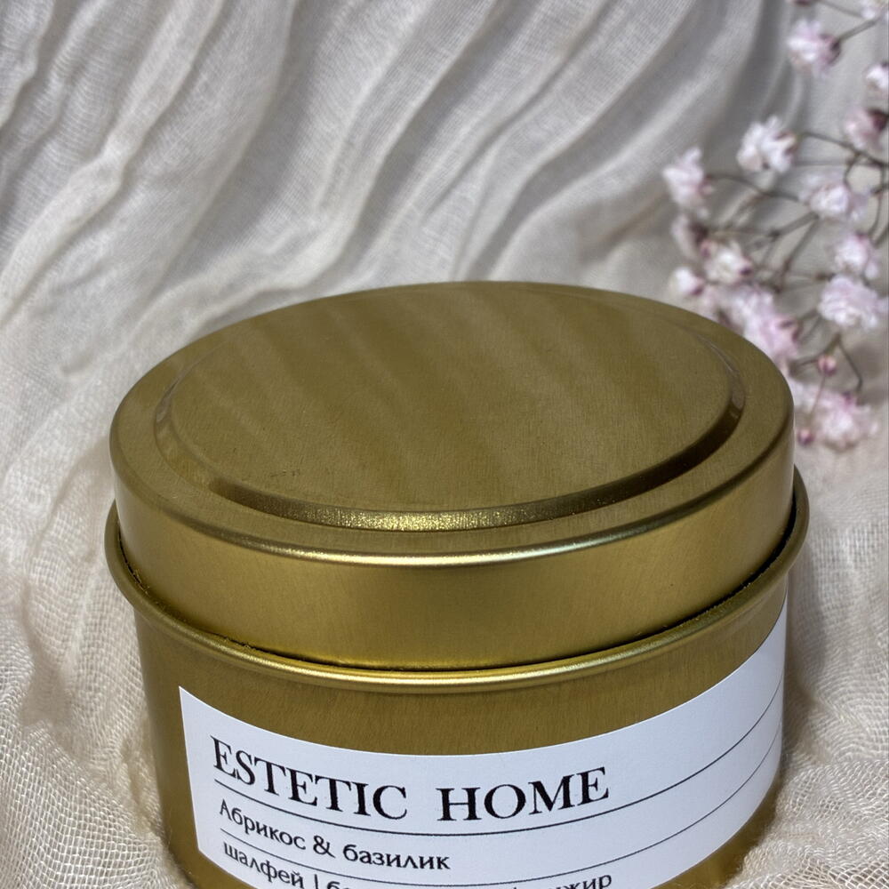 Аромасвеча ручной работы ESTETIC HOME Абрикос   базилик
