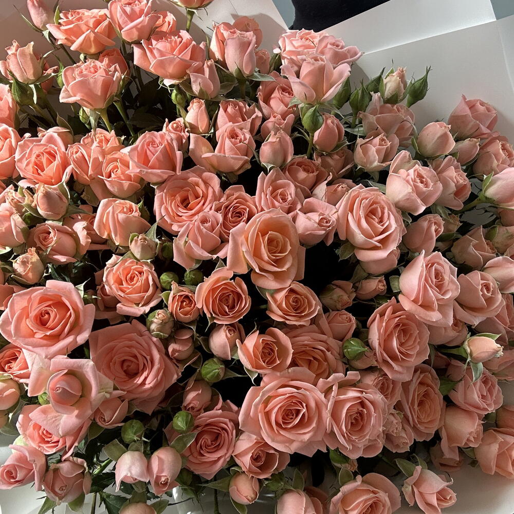 Кустовые розы 23 шт