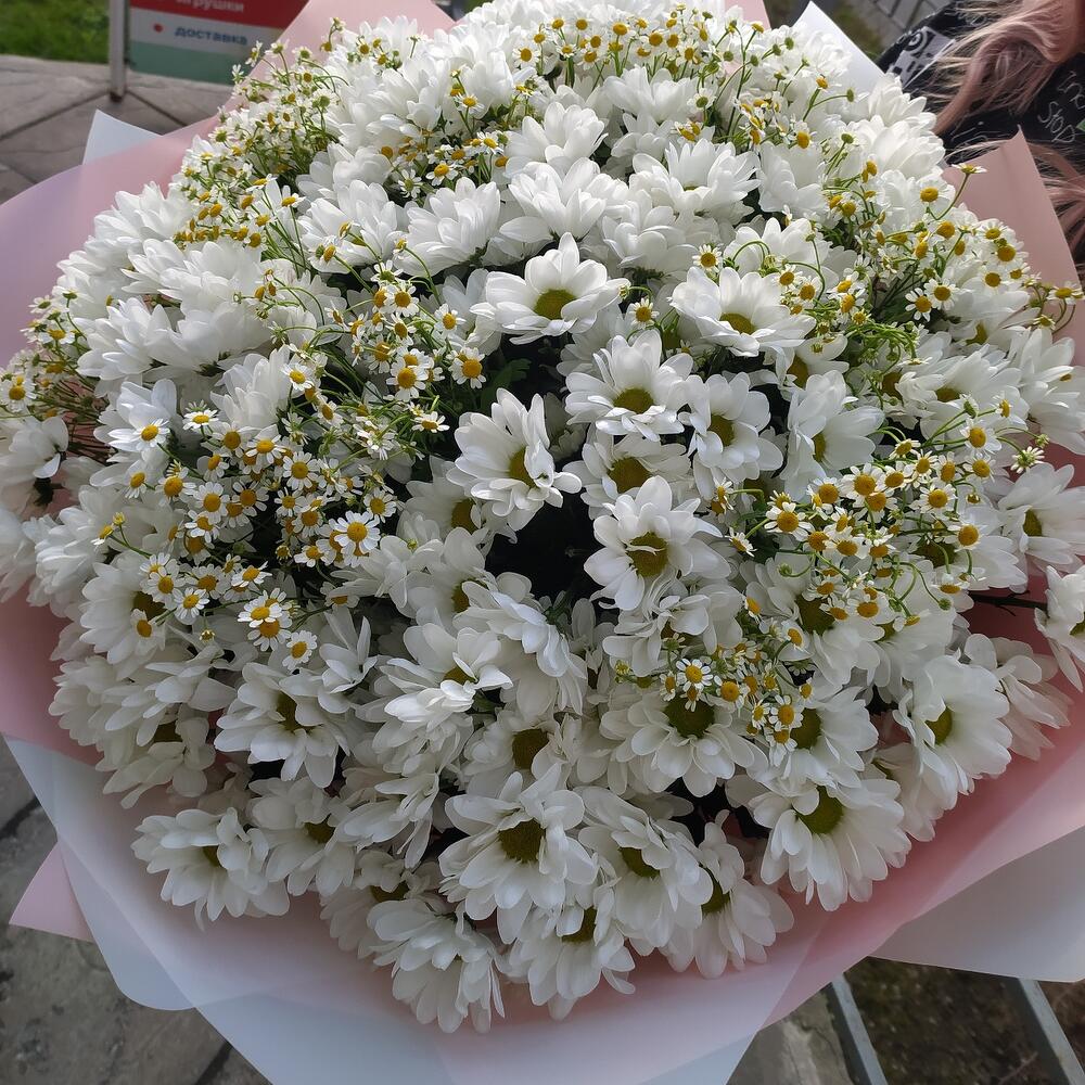 Букет ромашковый огромный)