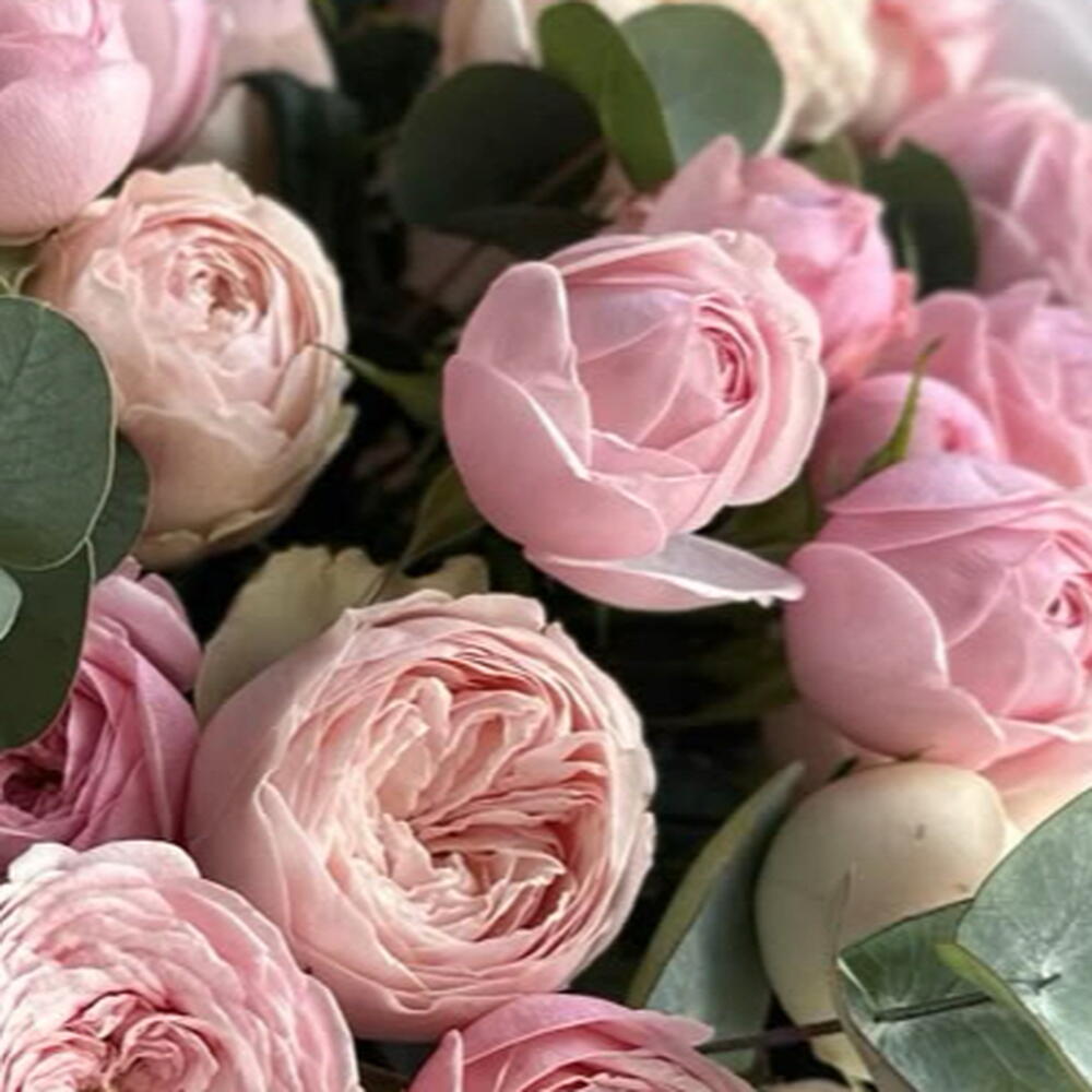 Пион розы кустовые с эвкалиптом 🎀