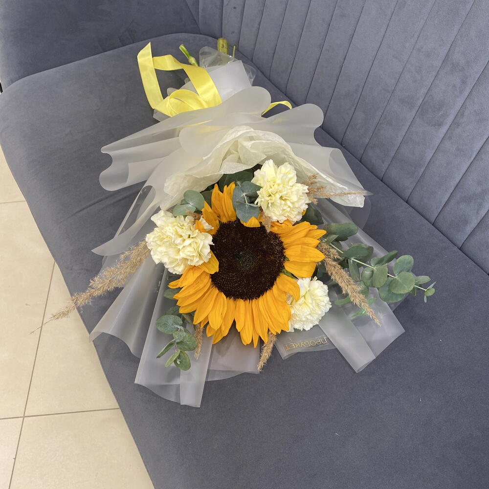 Букет комплимент с подсолнухом 🌻