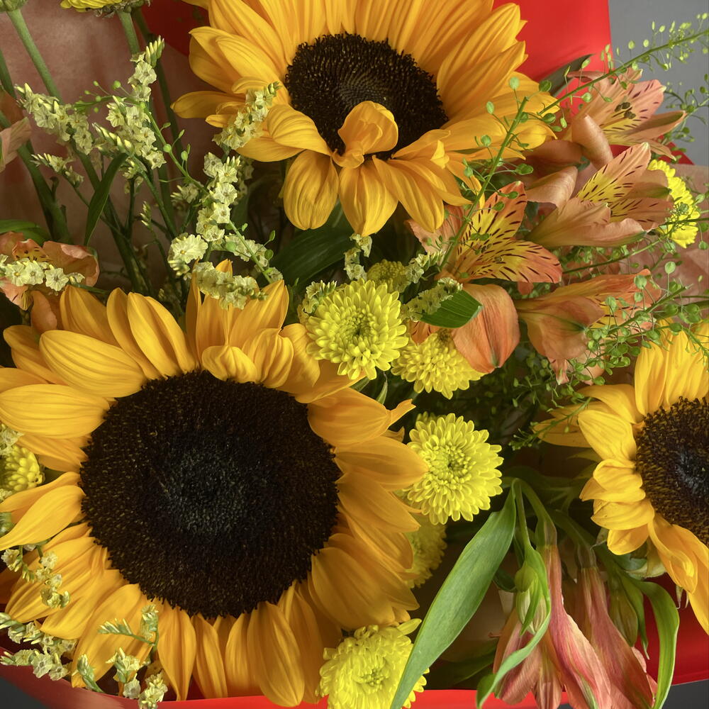Бабье лето🌻букет с подсолнухами