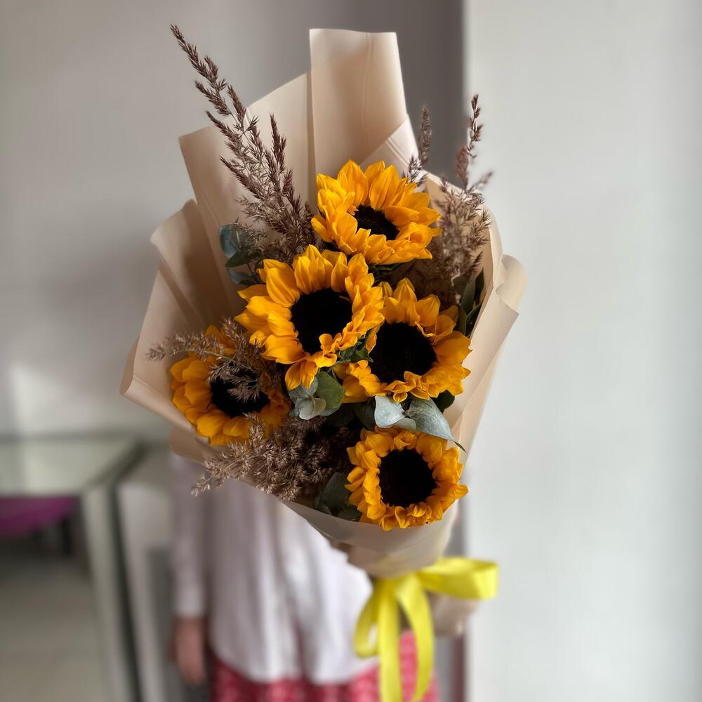 Букет из подсолнухов 5шт 🌻