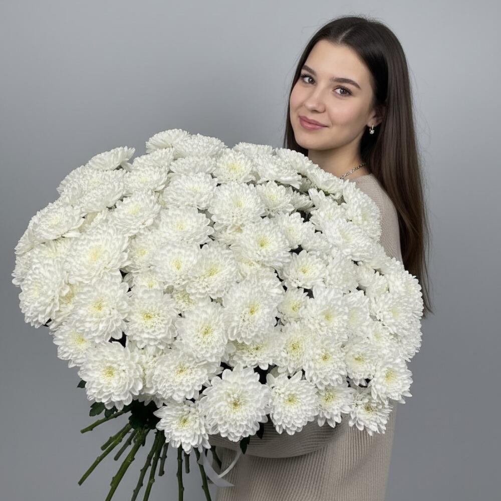 Букет гигант из кустовой хризантемы Алтай