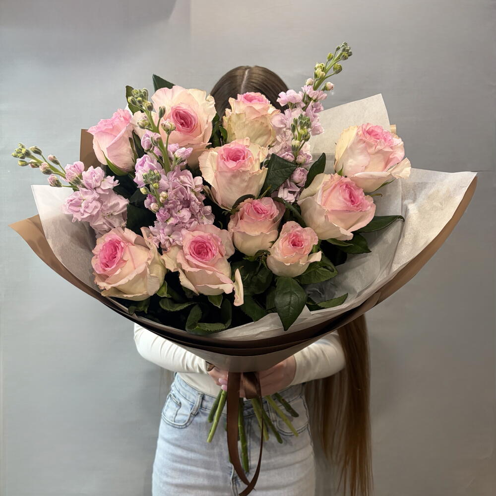 Розы и Маттиола 💕 | Нежный Букет 💐