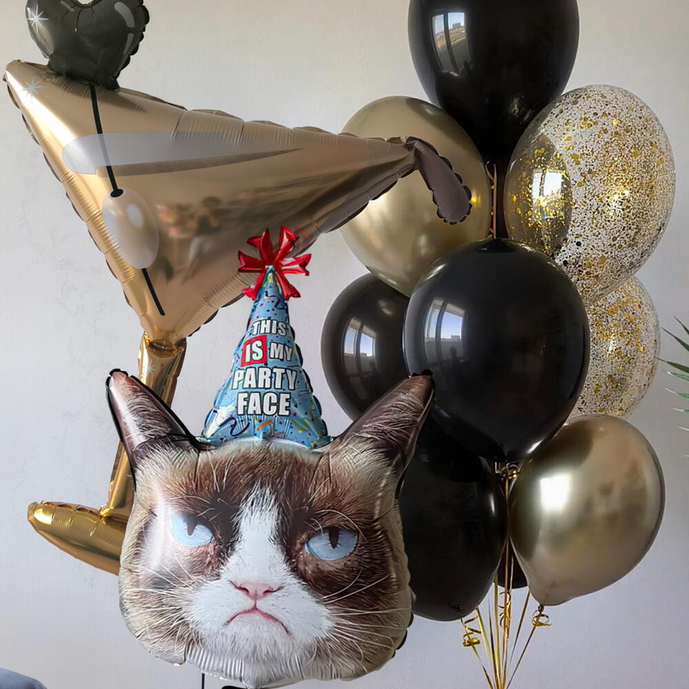 Шары для девушки «Party Mood: Кот   Мартини»