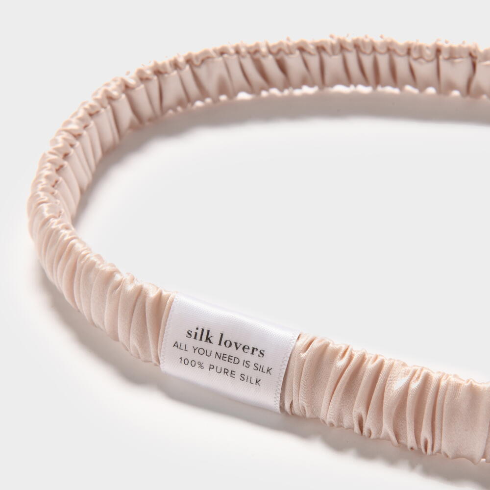 Шелковая повязка-ленточка для волос (Бежевый)